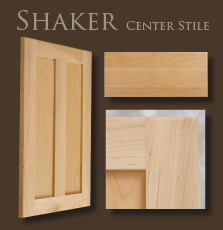 center cabinet door shaker cabinets maple bevel styles concealed hinge prestige tenon mortise reverse overlay shown finish panel flat construction